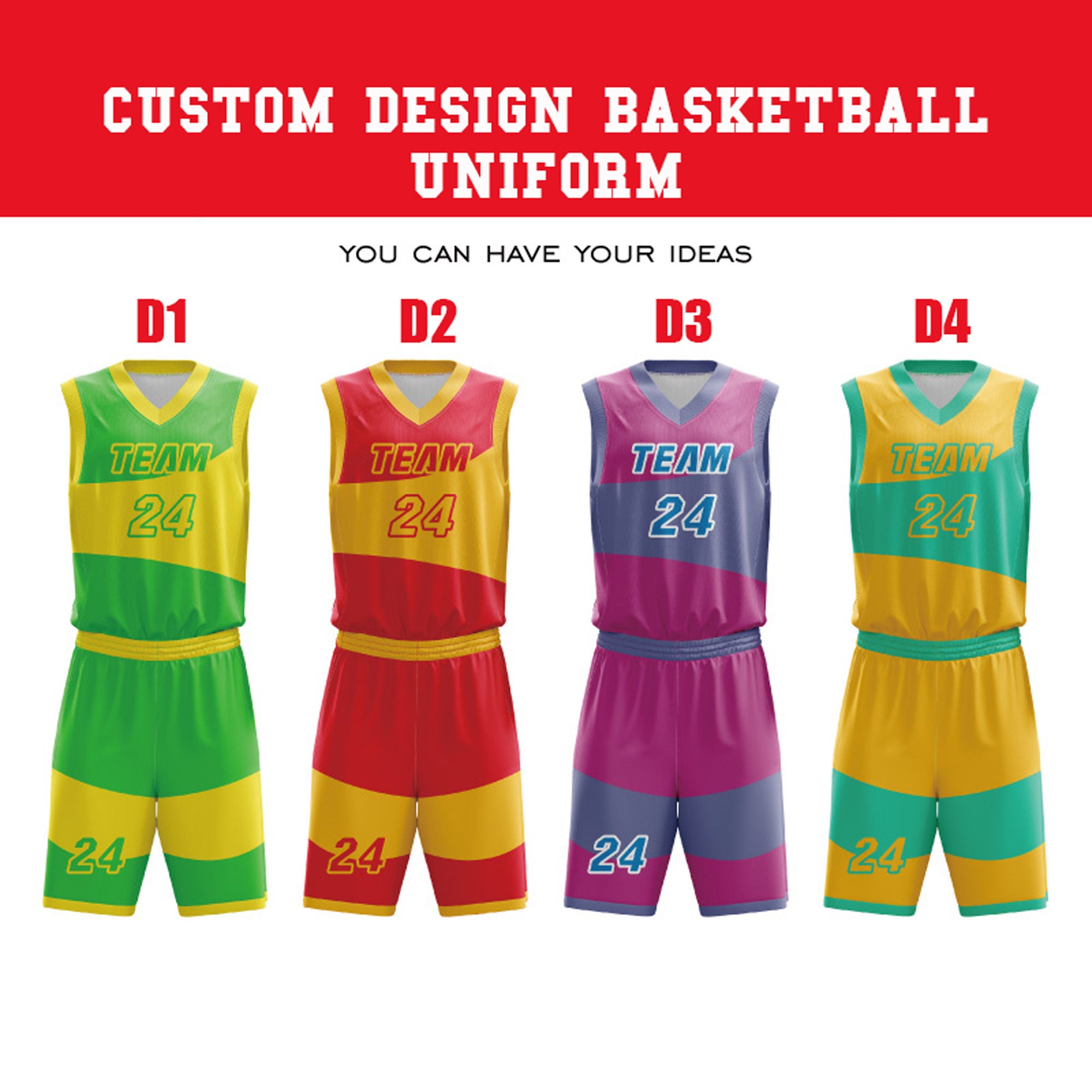 Custom Basketball Uniforms With Logo Name Number Personalized 