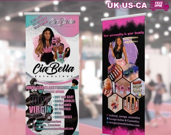 Retractable Banner, Custom Roll Up Banner Stand, Pop Up Banner Pop Up shop Banner, Custom Banner Sign Display Retractable Printing Rollup