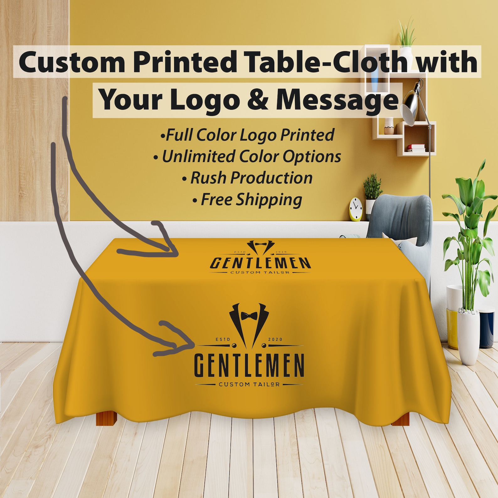 Custom Craft Tablecloth With Logo Fitted Tablecloth for Etsy