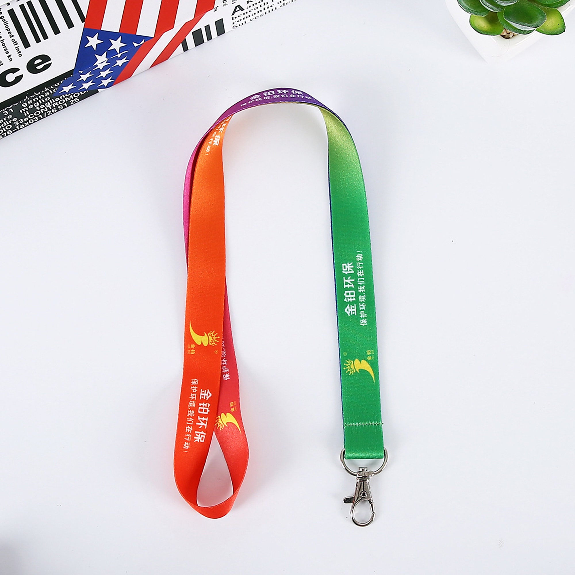 Custom Printed 3/4-In. Lanyard-Black Key Ring & VRT ID Holder - Qty: 25