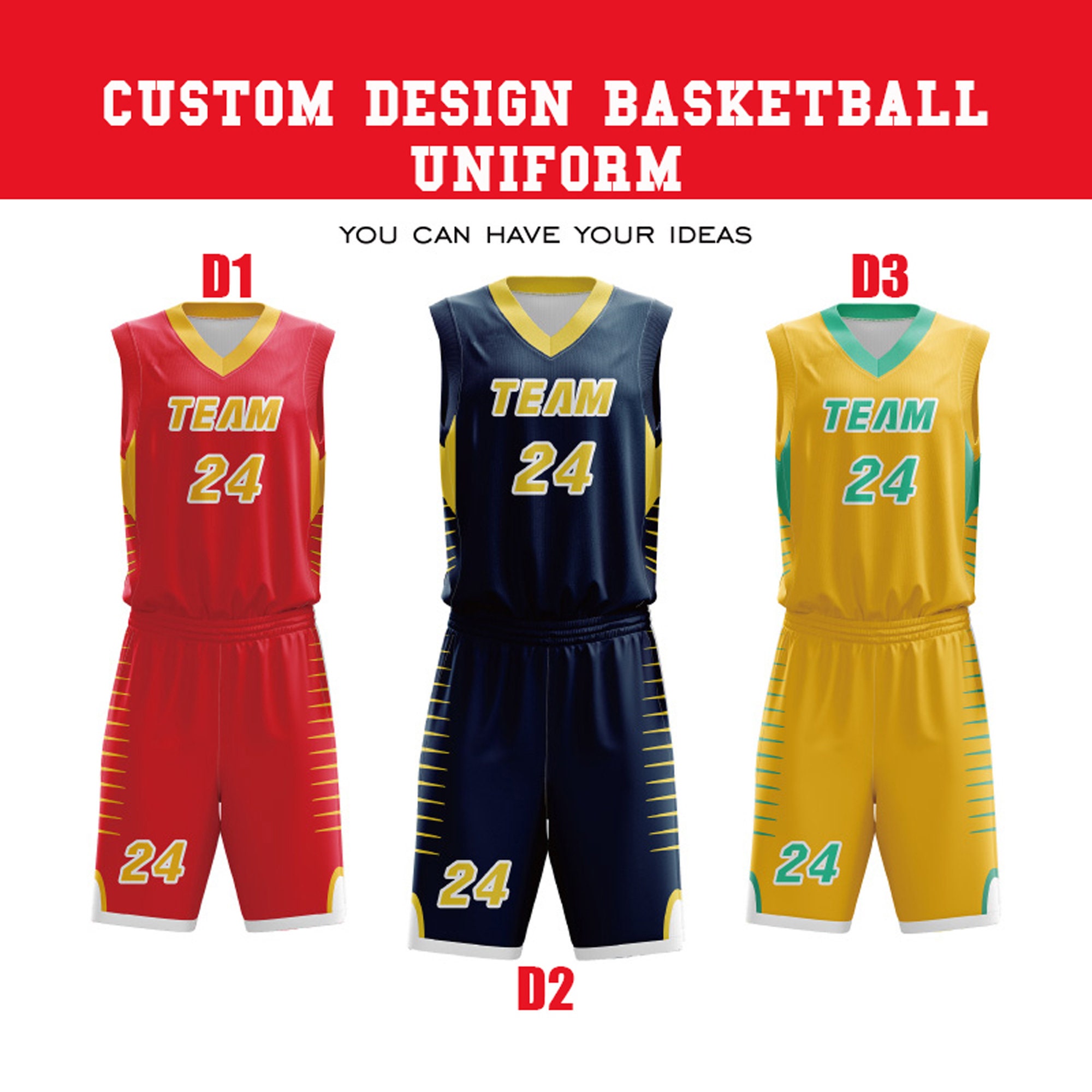 STARTING 5 Sublimated Custom Design Reversible Kit Example 5