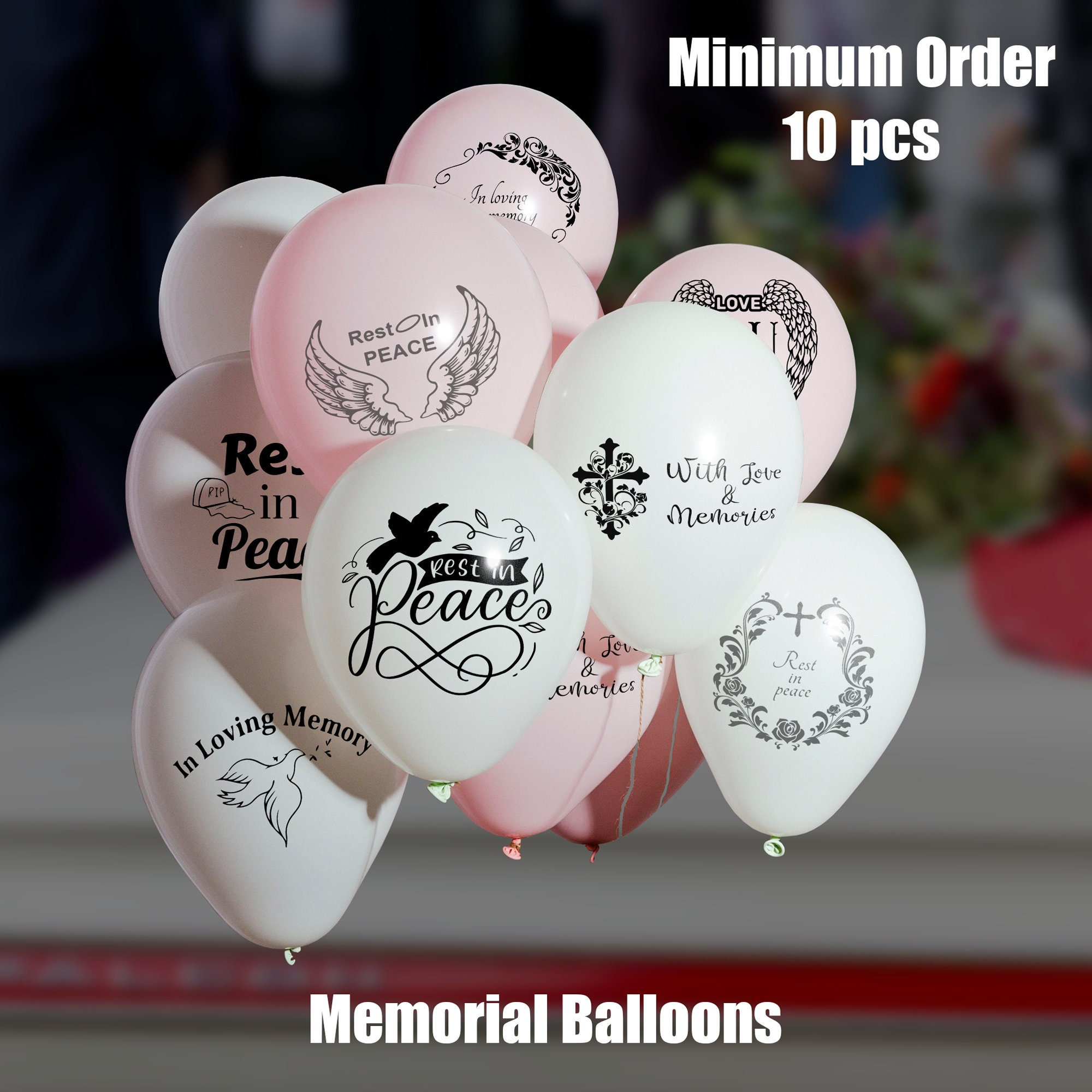 Christmas Decor Memorial Balloons For Release Biodegradable Remembrance  Angel To In Sky Decorations Celebration Of Life RIP Rest Peace Loss