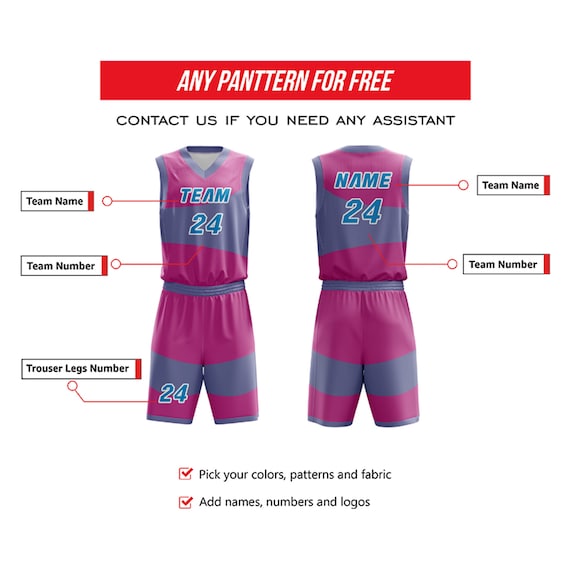 Custom Basketball Uniform Sets with Logo Name Number Team Custom Basketball  Jersey Personalized for Men Women Girl Boy