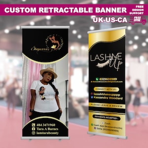 Custom Retractable Banner Wedding Birthday Anniversary Tradeshow Outdoor Exhibit Book Fair Job Fair Corporate Event Seminar Pop Up Store Gym