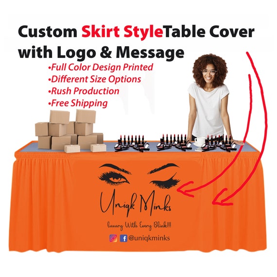 Personalized Table Cloth Skirt With Logo or Brand Name Printed Etsy