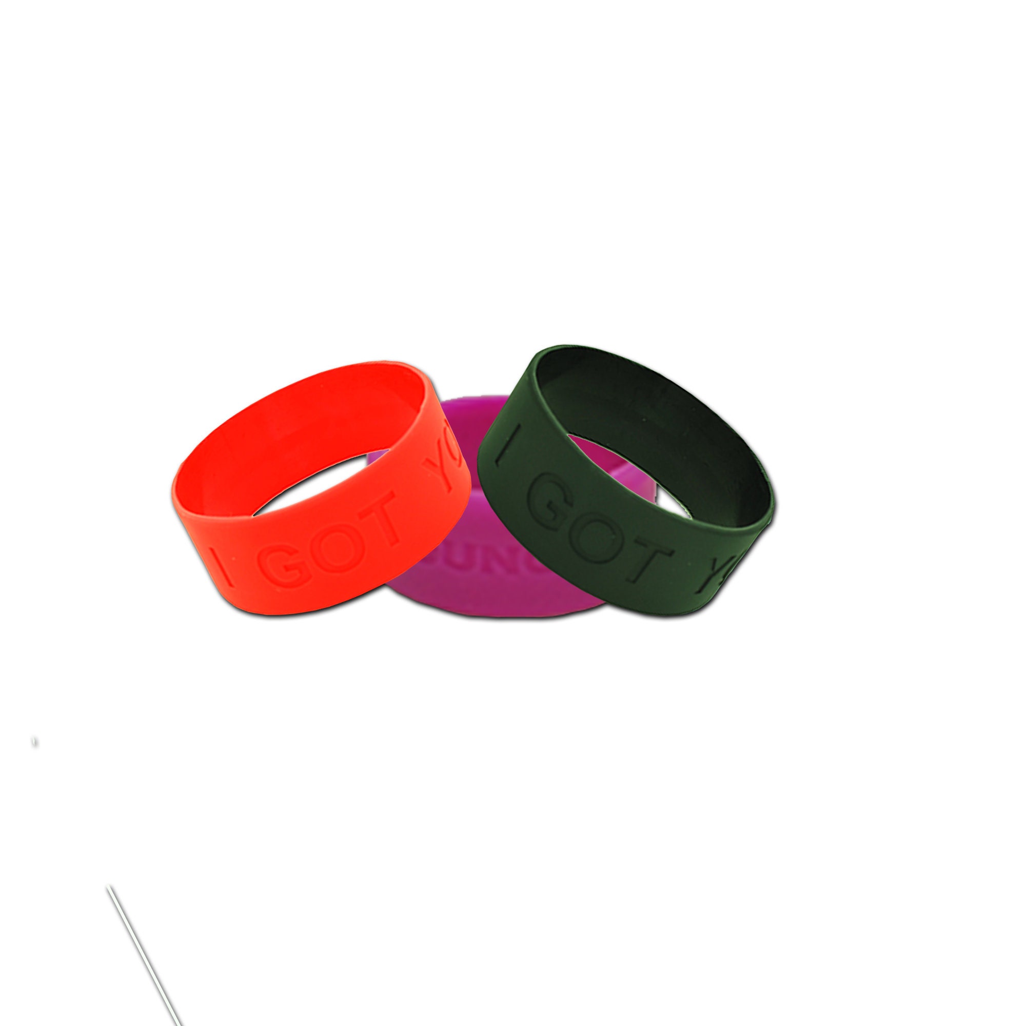 Glow in Dark Colored Silicone Wristbands Custom Size, Glow Rubber