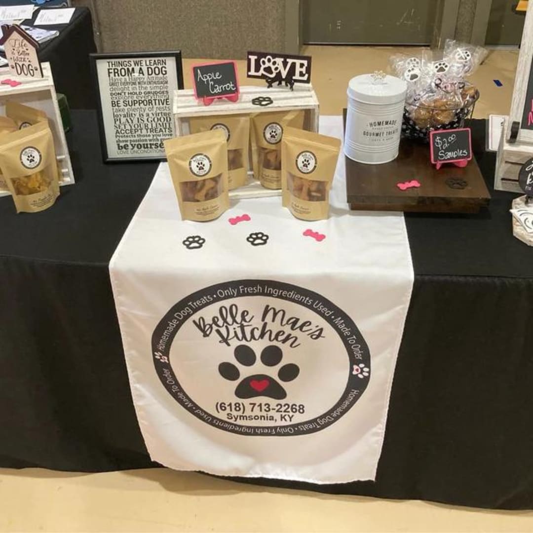 Custom Logo Table Banner, Craft Fair Table Runner Multiple Sizes and