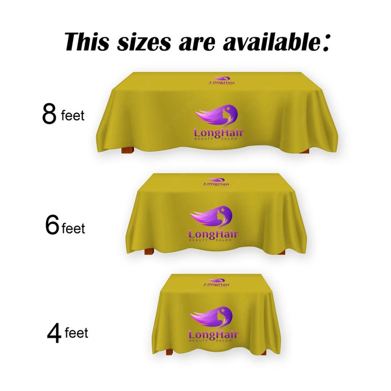 Custom Logo Tablecloth Personalized Table Throw with your Logo for Trade Show Pop Up Shop Craft Shows Wedding Banquet Vendor events image 6
