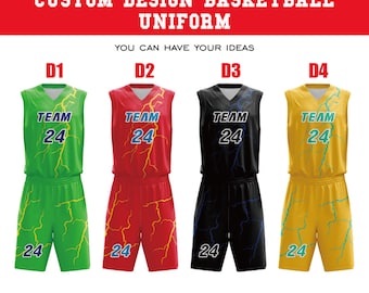 Make Your Own Basketball Jersey with Team Player Name Number Logo Printed, Custom Basketball Uniforms Sublimations Bulk with Tops and  Short
