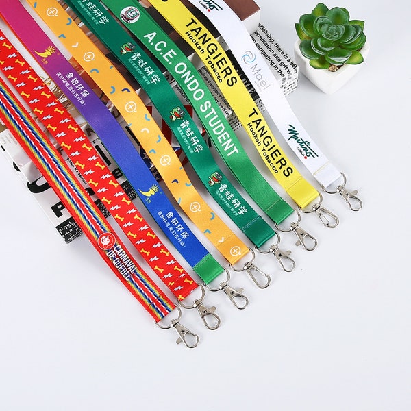 Full Color personalize Lanyards with your name company, school logo, business name Custom printed on lanyards, Keys & id holder