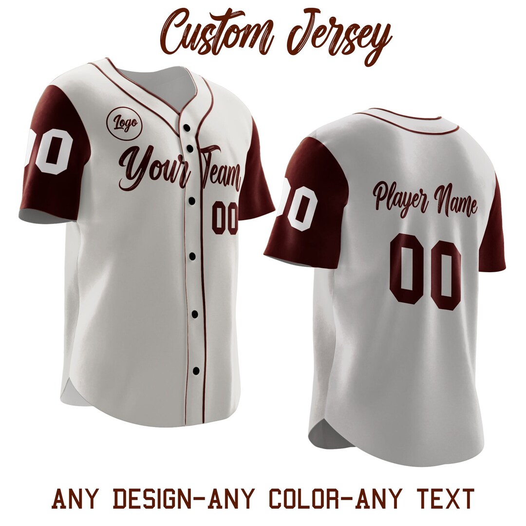 Personalized Baseball Team Name and Number Vintage Jersey, Custom