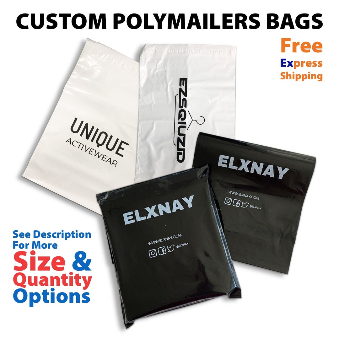 501000 PCS Custom Poly Mailers With Logo, Black Custom Poly Mailers