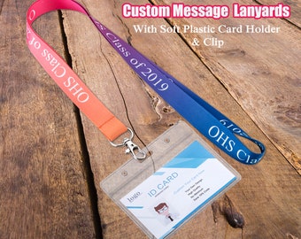 Personalized ID Holder Lanyard With Custom Text And Logo, Custom High Quality Lanyards With Pictures, Name Tag Lanyard With Breakaway Clip