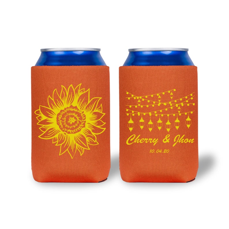Custom Can Cooler Personalized Beer Can Holder Wedding Etsy