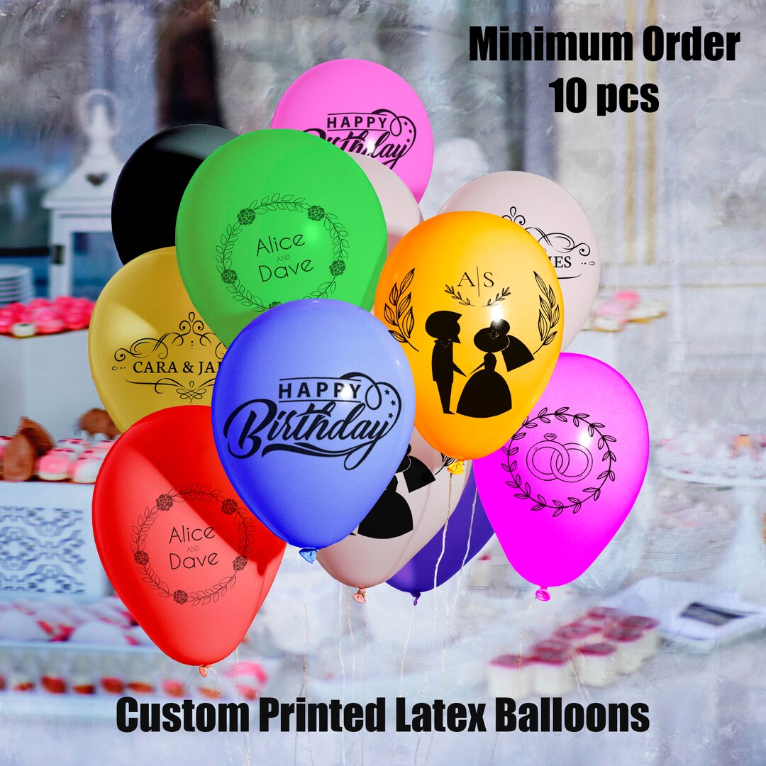 Custom Printed Latex Balloons, Personalized With Your Name, 9, 10, 11