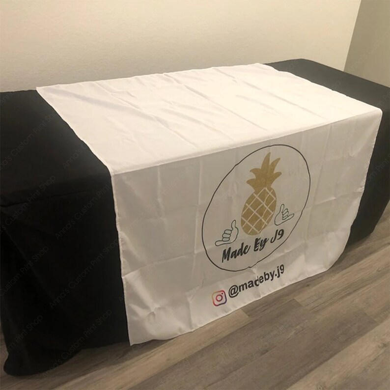 Custom Table Banner, Personalized with your Message and Logo, Craft show table runner, customized logo Runner Multiple sizes Available image 9