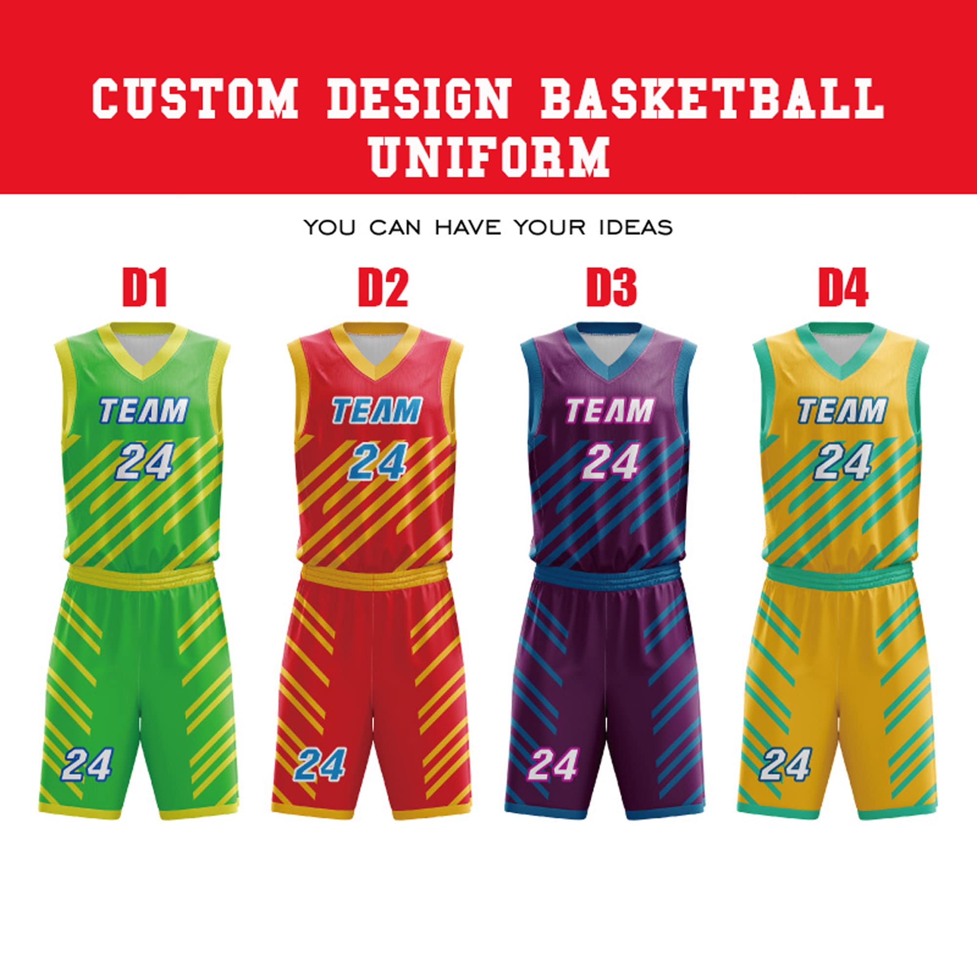 Red White and Blue Reversible Custom Basketball Uniform 