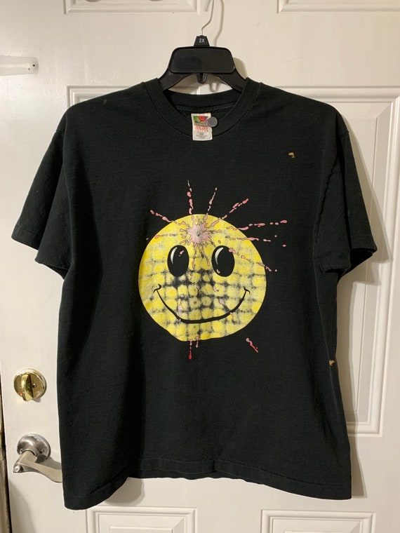Vintage 90s Smiley face Headshot T-shirt Rare Nirv