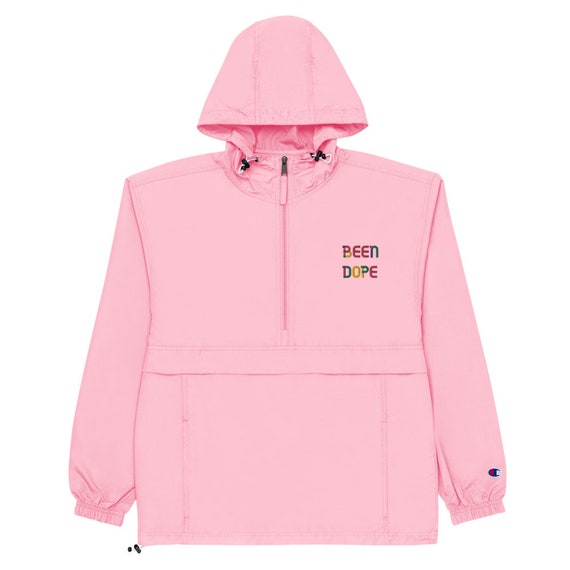 Mens Pink Windbreaker Quarter Zipper 