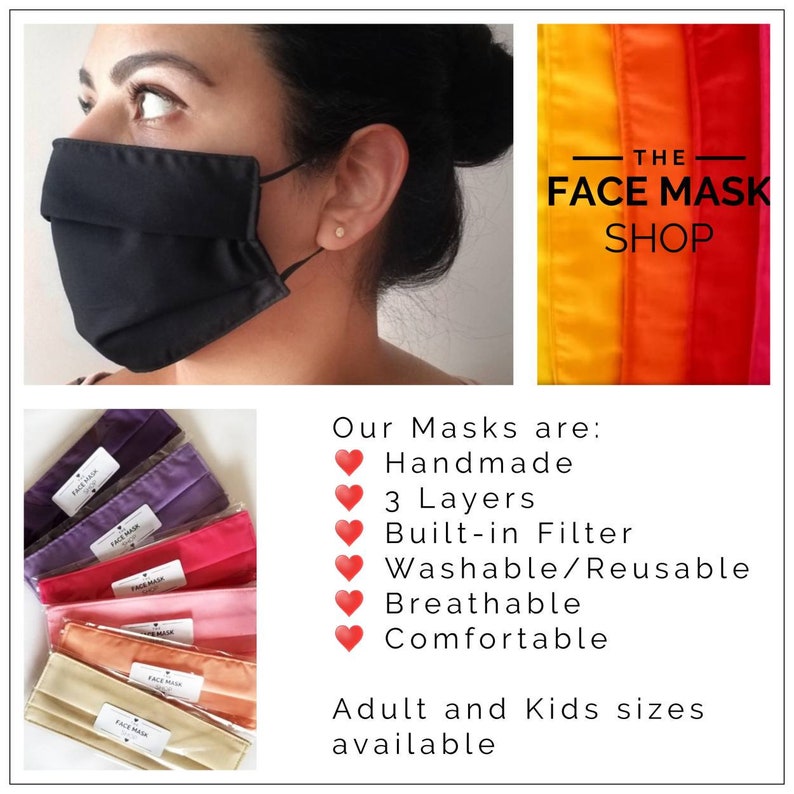 Face Mask | Triple Layer | Non-Woven FILTER | Washable Facemask | High Quality Face Mask | Built In Filter Face Mask | Reusable Face Mask 