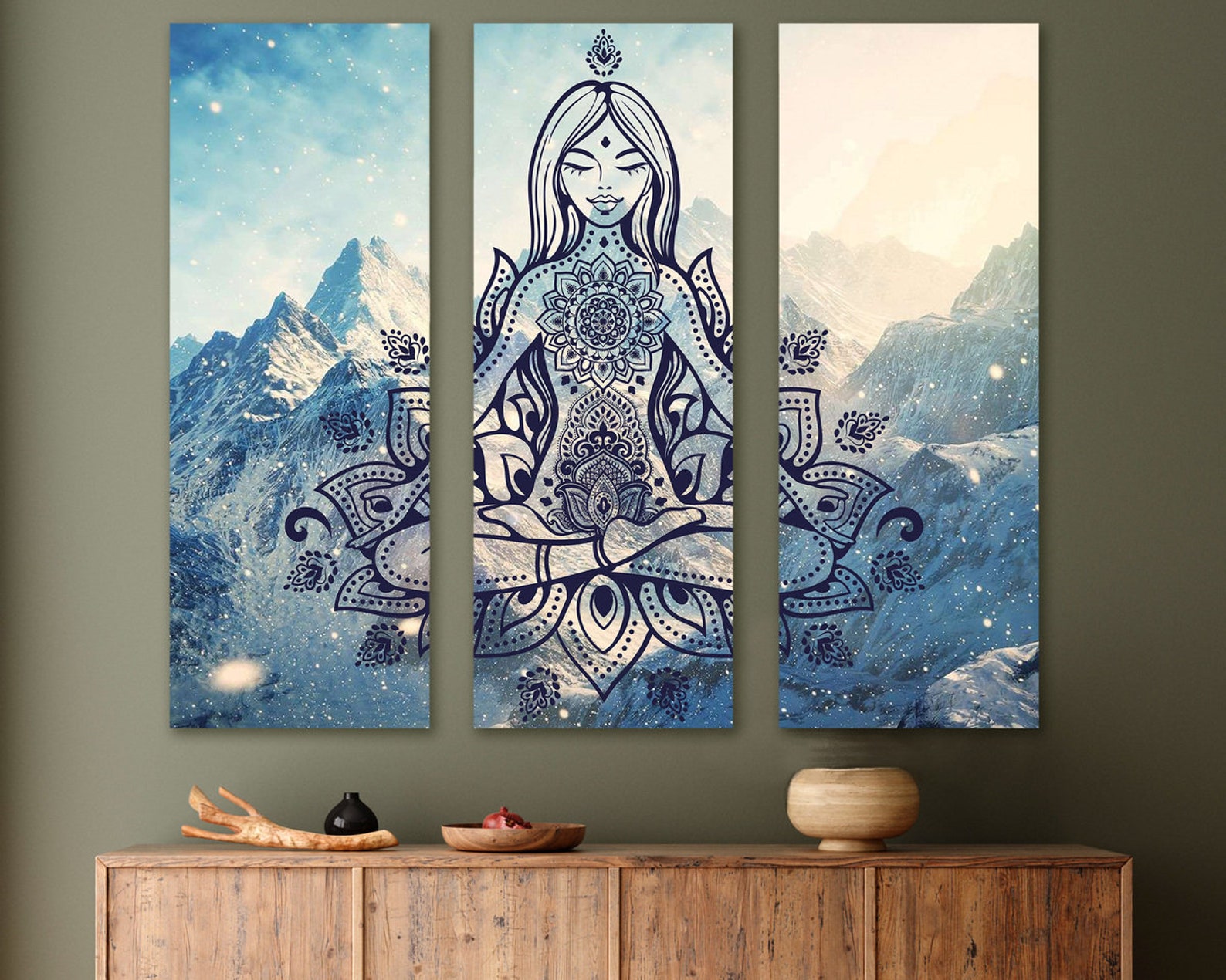 Meditation Canvas Wall Art Set Nature 5 Pieces Printed Posters Etsy UK