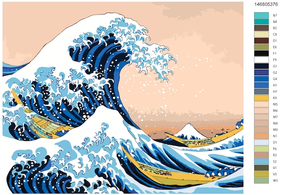 Hokusai Painting by Numbers DIY Kit Paint by Number Great Wave Art