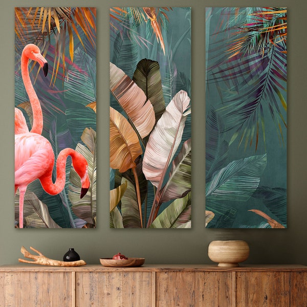 Flamingo Panels Picture Wall Art Home Decoration Pictures Tropical Canvas Painting Office Decor Jungle Set Of 5 Picture Room Decor AS0283