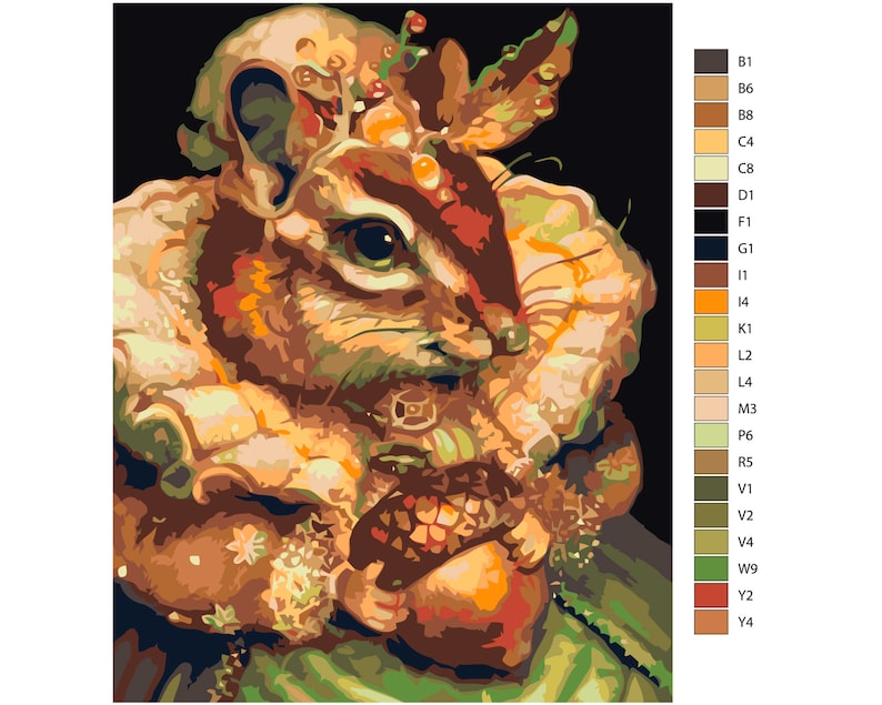 Squirrel Paint by Numbers Art Design Animal Painting by Etsy UK