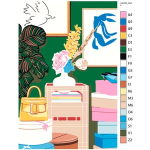 Interior Style Paint By Numbers For Adults Fashion Room Acrylic Painting On Canvas Paint By Your Own DIY Kit Oil Wall Art Decoration AS0209