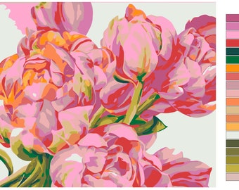 Pfingstrosen Art Design Dekor DIY Malen nach Zahlen Kit Blumen Acrylgemälde Wohnkultur Natur malen nach Zahlen DIY Kit Einzigartiges Design AS0161