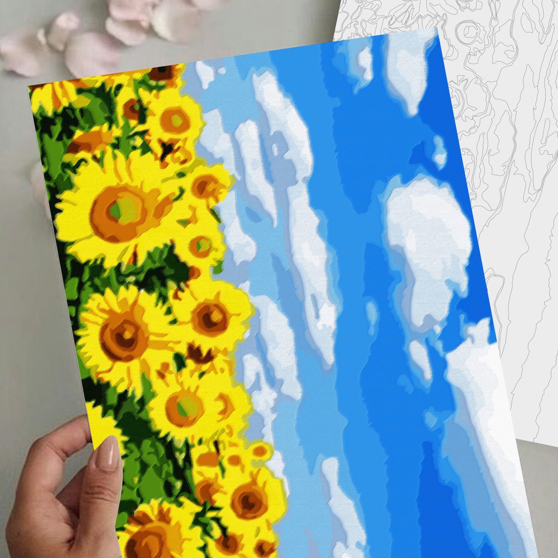 Sunflowers Color by Numbers Printable Coloring Page Nature - Etsy Canada