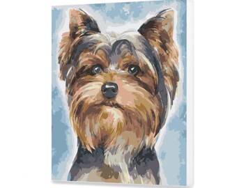 Yorkshire Terrier DIY Set Malen nach Zahlen Welpe Art Design Wanddekor Set Eigenes Malset DIY Malen nach Zahlen Erwachsene Hobbys AS0444