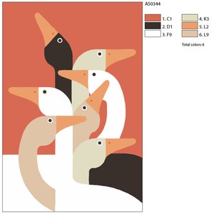 Geese Acrylic Painting Home Decor Paint By Numbers Painting Kit Ducks Painting By Numbers For Adults Farm Birds Painting DIY Kit AS0344