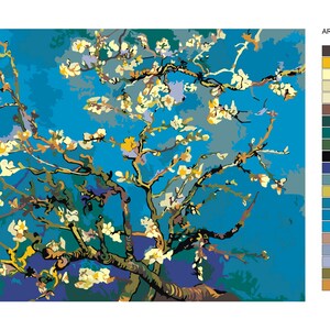 Almond Blossom Painting By Numbers Paint DIY Kit Vincent Van Gogh Painting Famous Art Painting On Canvas By Numbers Adult Paint ARTH-AH165