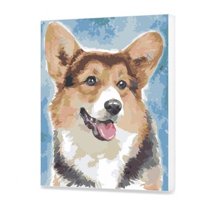 Corgis Acrylgemälde Wohnkultur Malen Nach Zahlen Malerei Kit Süßer Welpe Malen Nach Zahlen Erwachsene Malerei DIY Kit Gemälde DIY AS0443