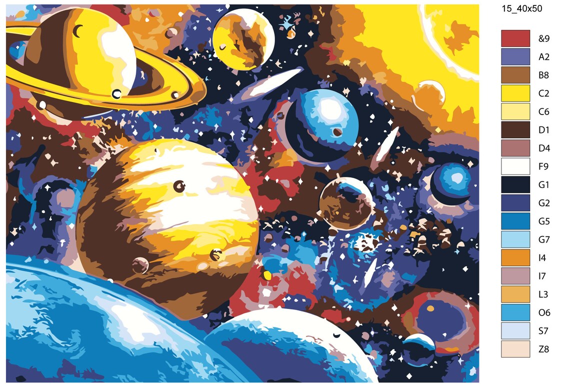 HandMade DIY Set Painting by Numbers Picture with Etsy