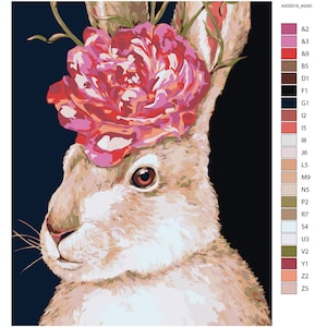 Cute Bunny Paint By Numbers DIY Kit Rabbit Painting By Number Art Paint By Numbers Animal Canvas Painting By Numbers Hobby Art AS0222
