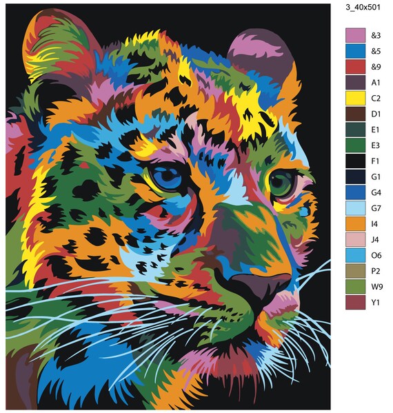 luckyarina Dipingere con i numeri, tigre con cornice, tigre con numeri, per bambini, pittura a olio per bambini dai 5 6 7 8 9 anni, utilizzati per la decorazione della casa, 20