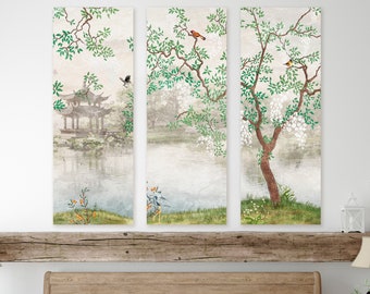Sakura Perfektes Geschenk für Familie Leinwand Wand Kunst Set 5 Bilder 3 Bilder Japan Wand Set Kunst Dekoration Natur Büro Dekor AS0279