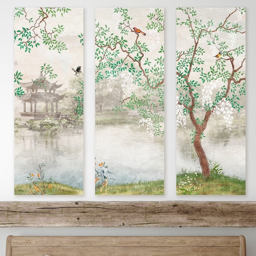Japan Canvas Modern Decor Flower Wall Art Sakura Décor - Etsy