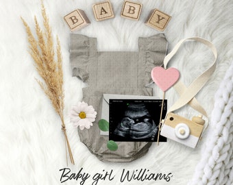 GIRL Gender Reveal, Pregnancy Announcement idea, Personalized Baby Announcement for Social Media, It's a Girl Photo Image for Instagram