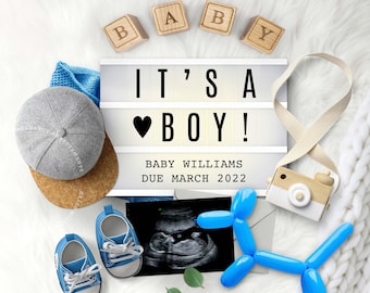 BOY Gender Reveal, Pregnancy Announcement idea, Personalized Baby Announcement for Social Media, It's a Boy Photo Image for Instagram