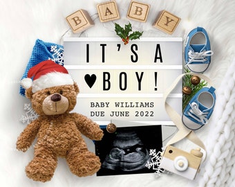 BOY Gender Reveal, Pregnancy Announcement idea, Personalized Baby Announcement for Social Media, It's a Boy Photo Image for Instagram