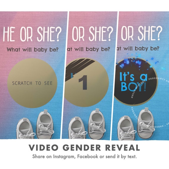 It's a BOY Video, Virtual GENDER reveal idea, Instant download and share on social media. Il_570xn
