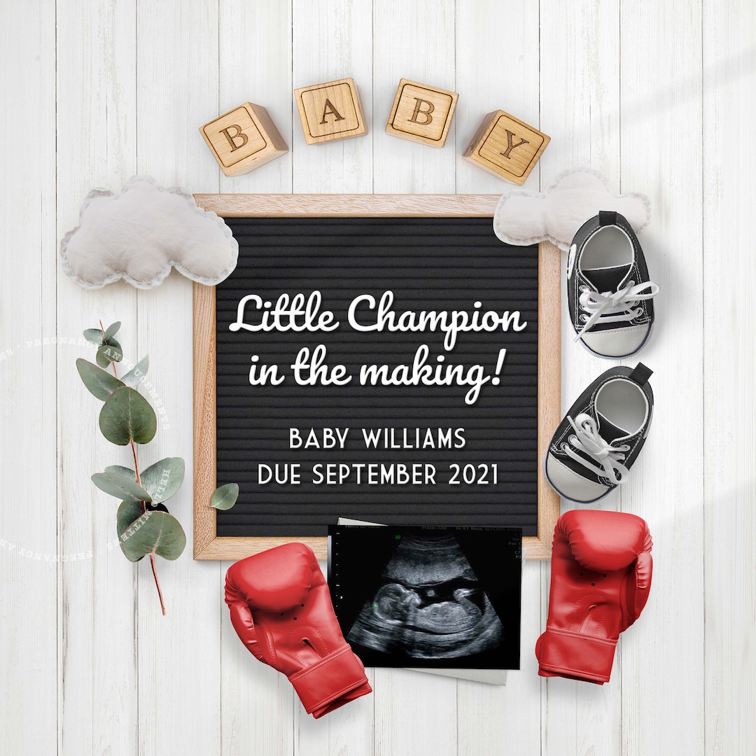 BOXING BABY Pregnancy Announcement for Social Media Box Etsy