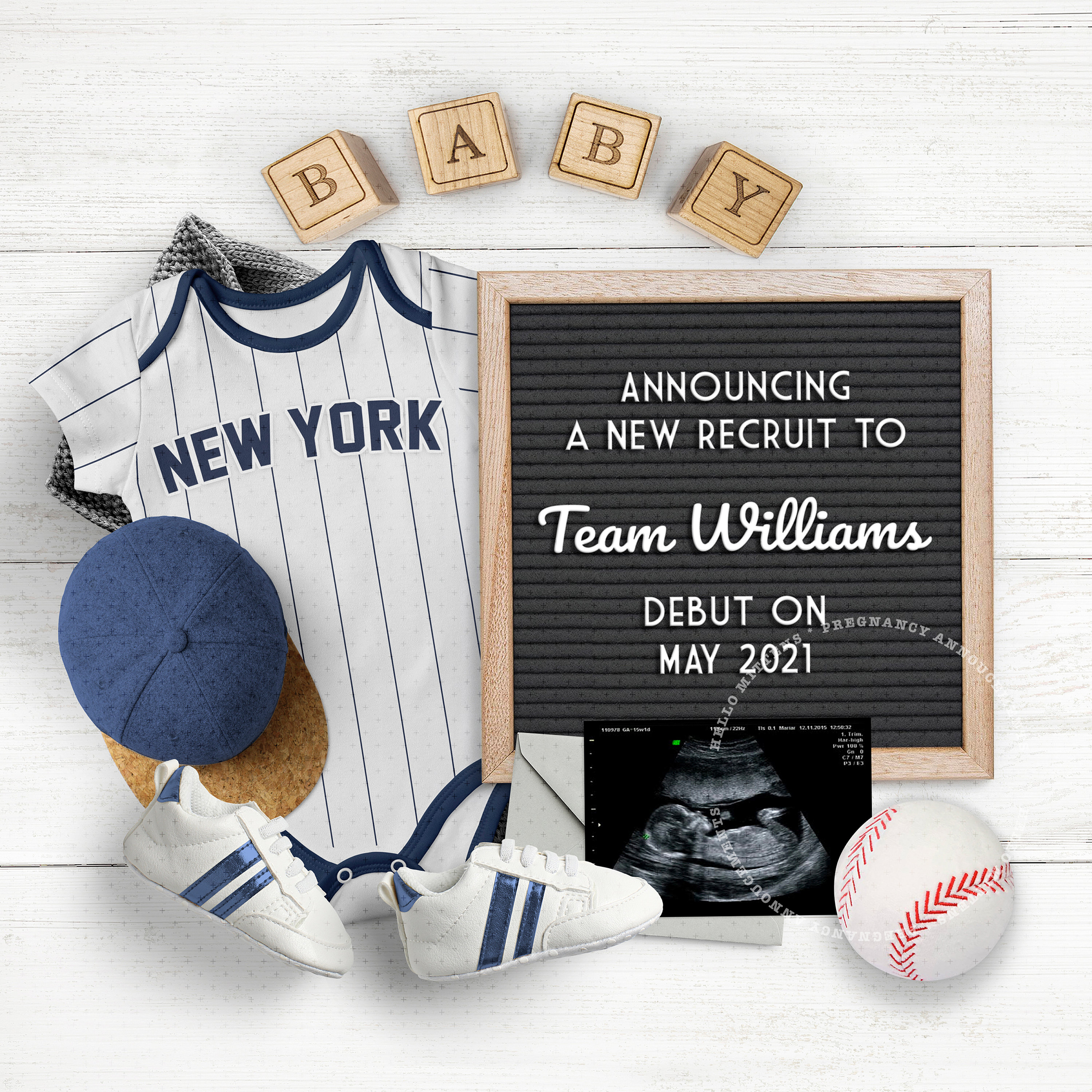 BASEBALL Baby Pregnancy Announcement for Social Media Etsy