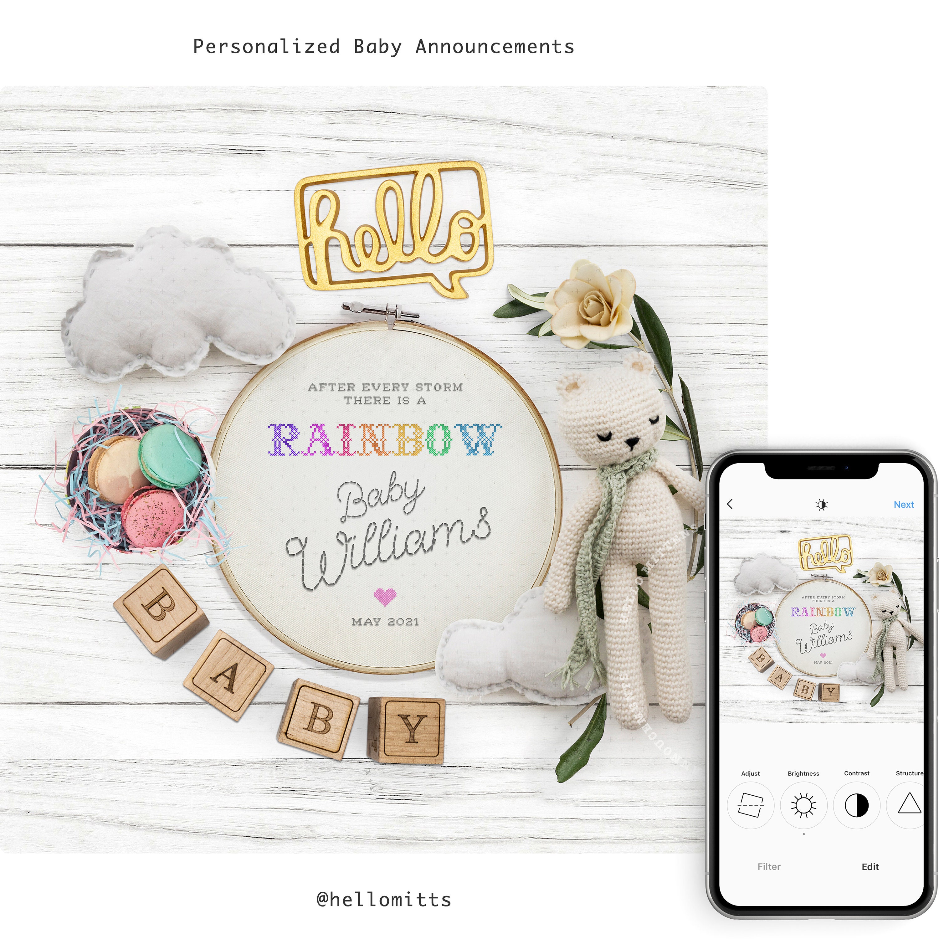 RAINBOW BABY Pregnancy Announcement Personalized Baby Etsy