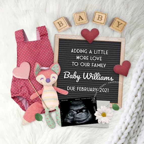VALENTINE Pregnancy Announcement Digital, February Baby Gender Reveal