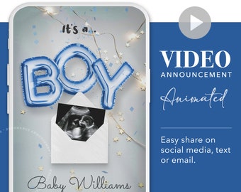 Gender reveal video, Announcement idea GIRL or BOY, Personalized baby surprise announce for social media Instagram, It's a Boy