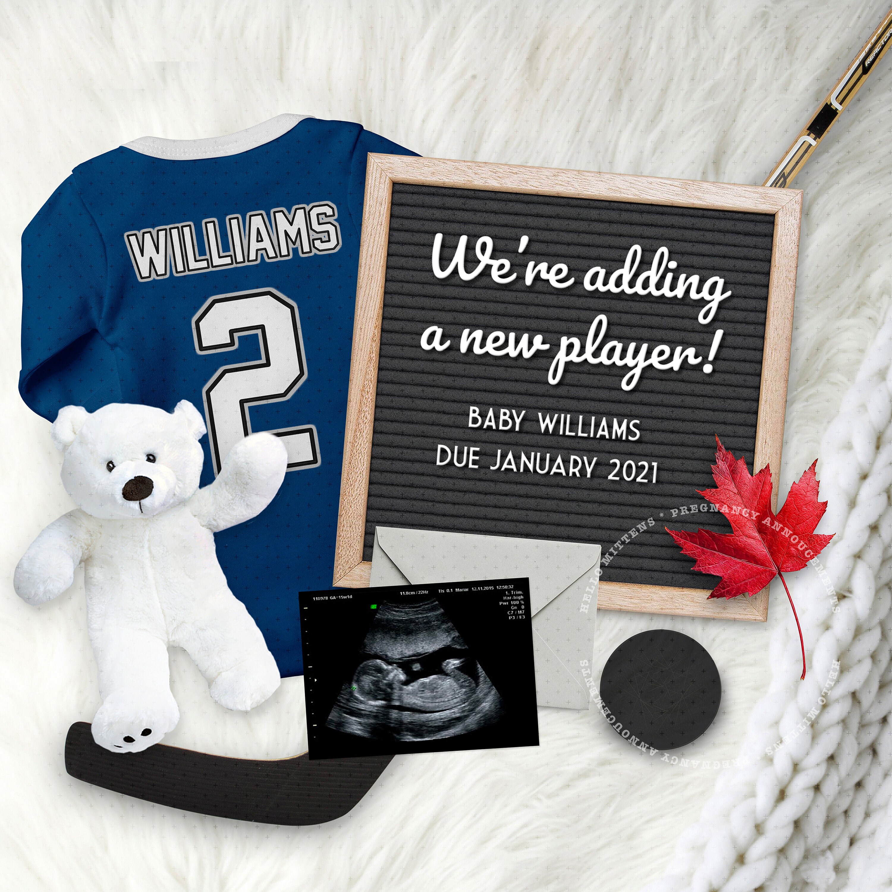 HOCKEY Baby Pregnancy Announcement for Social Media Digital Etsy